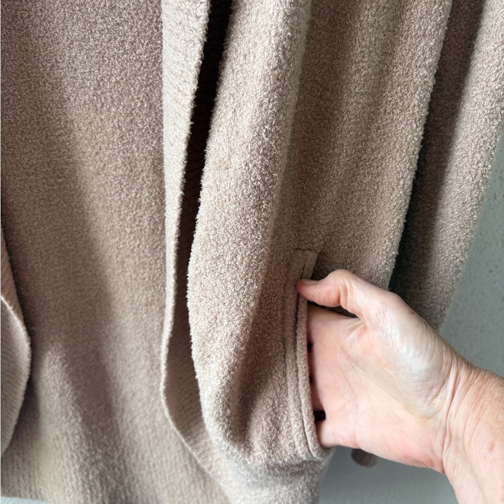 Barefoot Dreams CozyChic Taupe Circle Cardigan Size S Loungewear Soft‎ Grandma - Picture 7 of 11